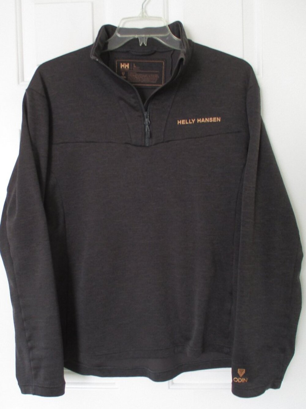 Helly Hansen Odin Mens L/S Gray 1/4 Zip Active Sweater - Size Large